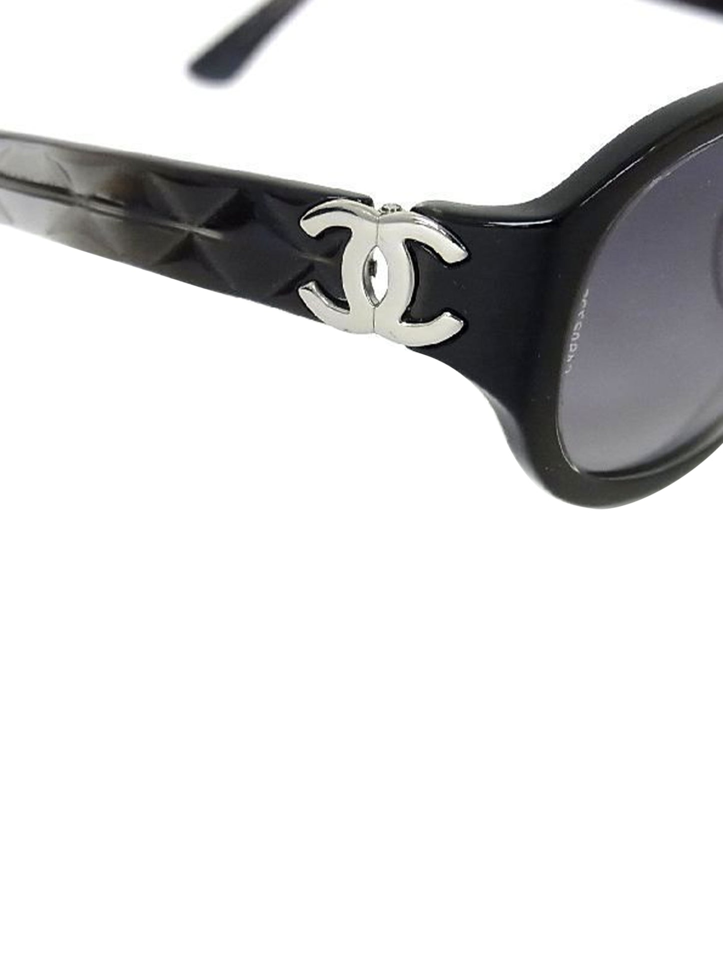 Chanel 2000s Black and White Quilted Sunglasses