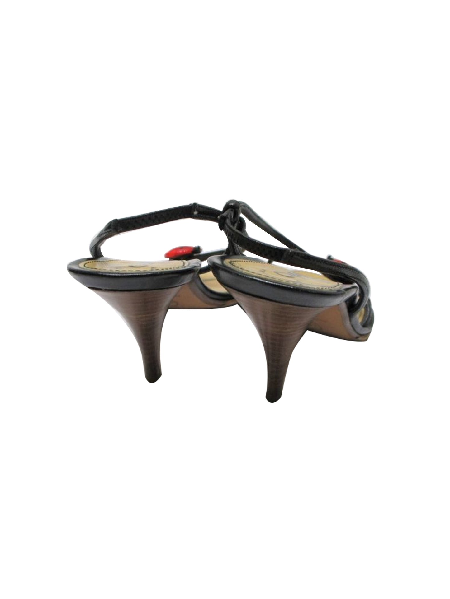 Chanel 2000s Rare Black Strappy Ladybug Heel