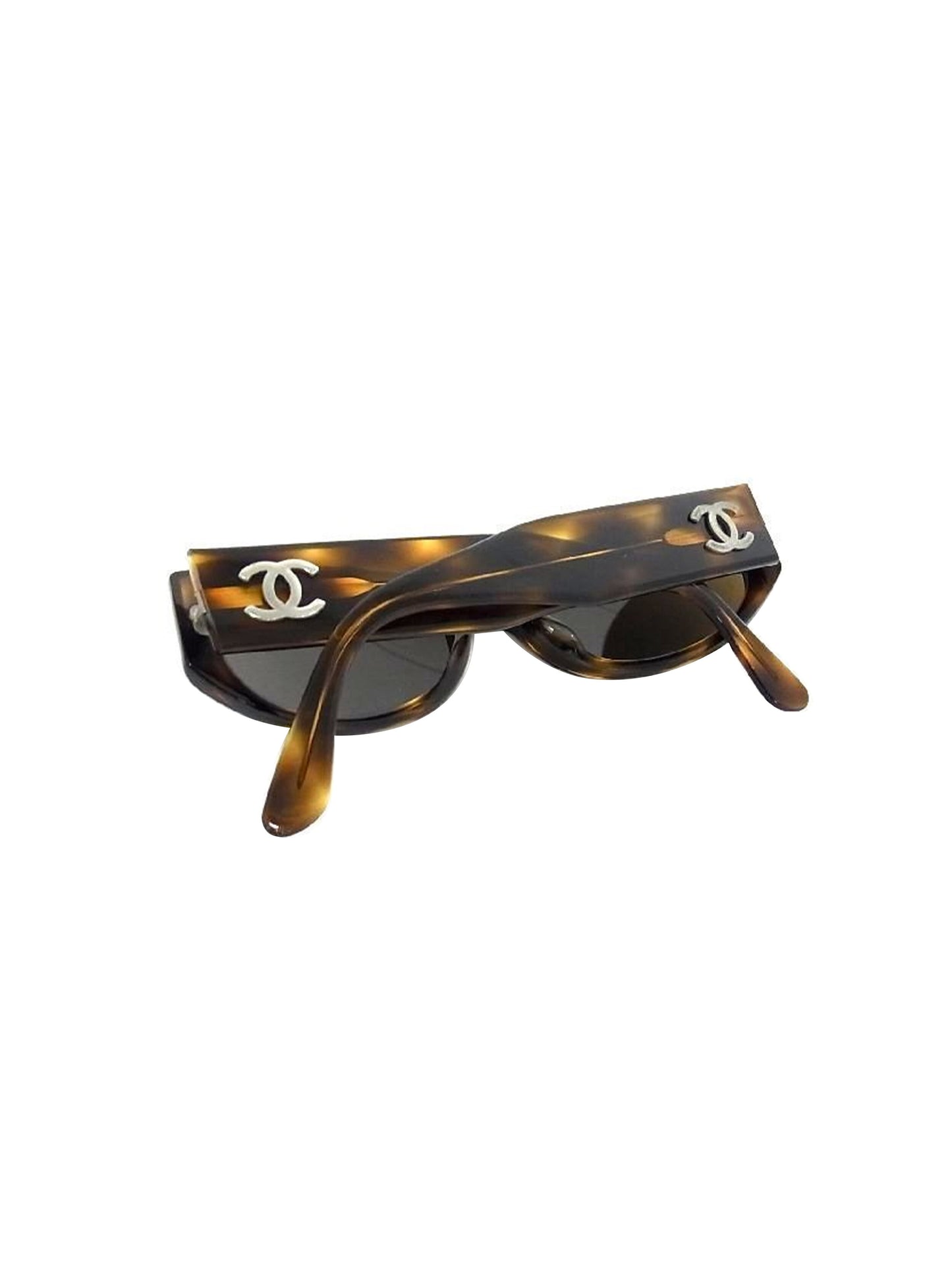 Chanel 2000s Brown Tortoise Sunglasses