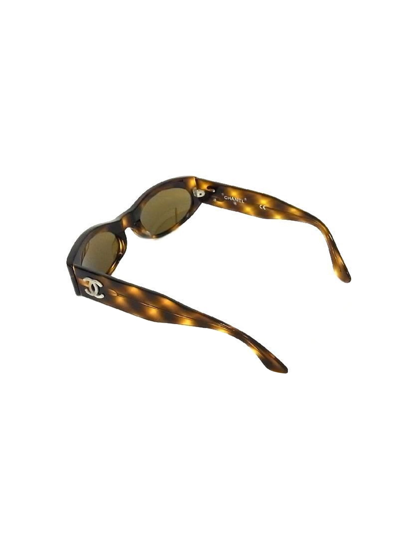 Chanel 2000s Brown Tortoise Sunglasses