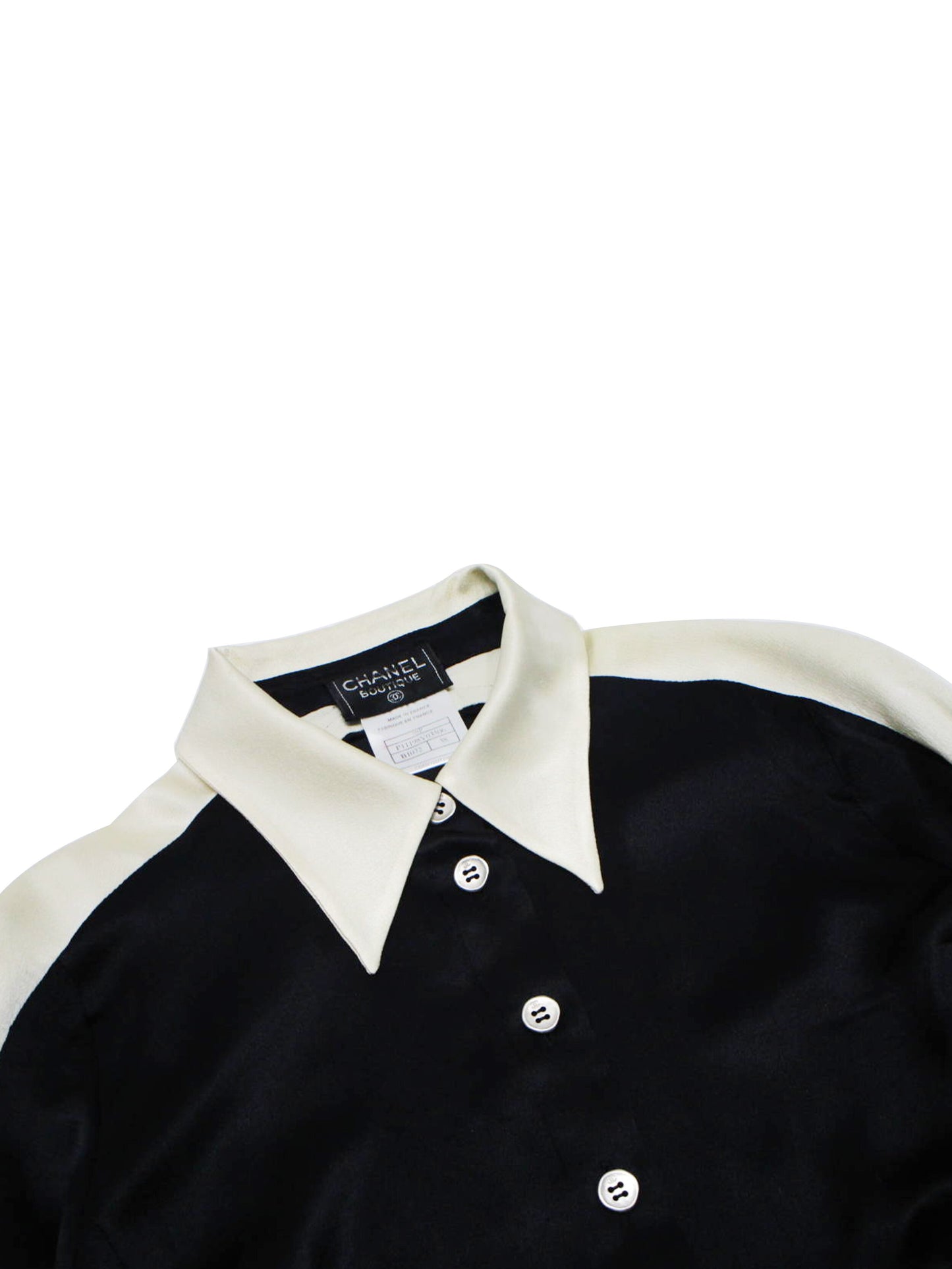 Chanel Silk Black and White Shirt