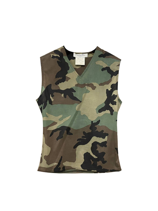 Christian Dior 2000s Galliano Camo Tank
