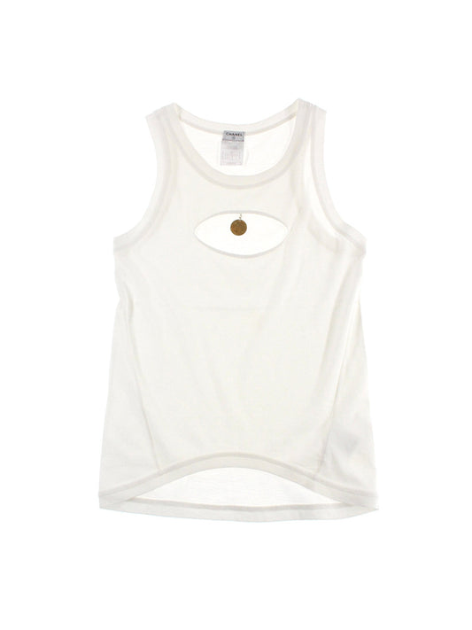 Chanel White Charm Tank