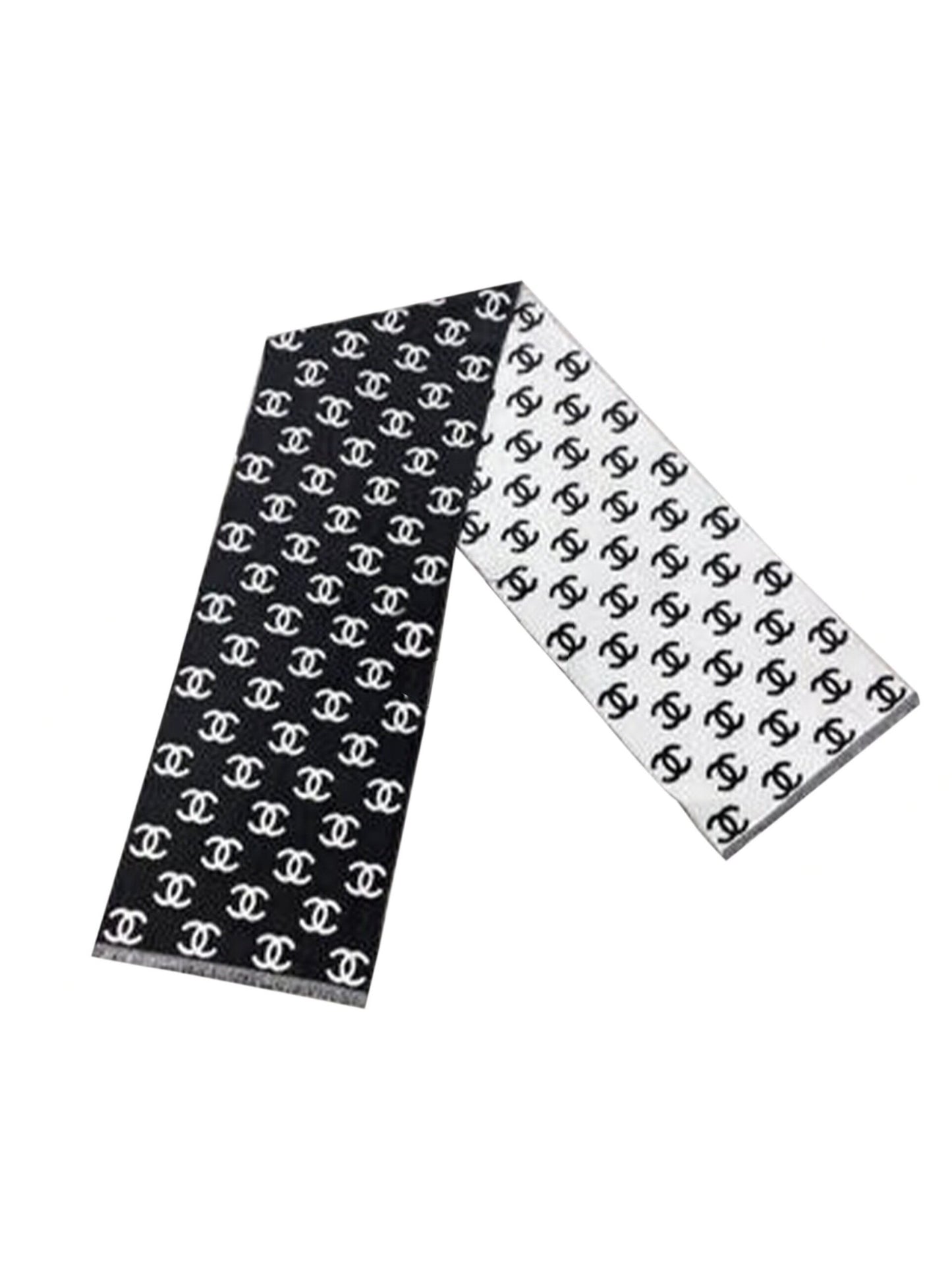 Chanel 2000s Black and White CC Scarf