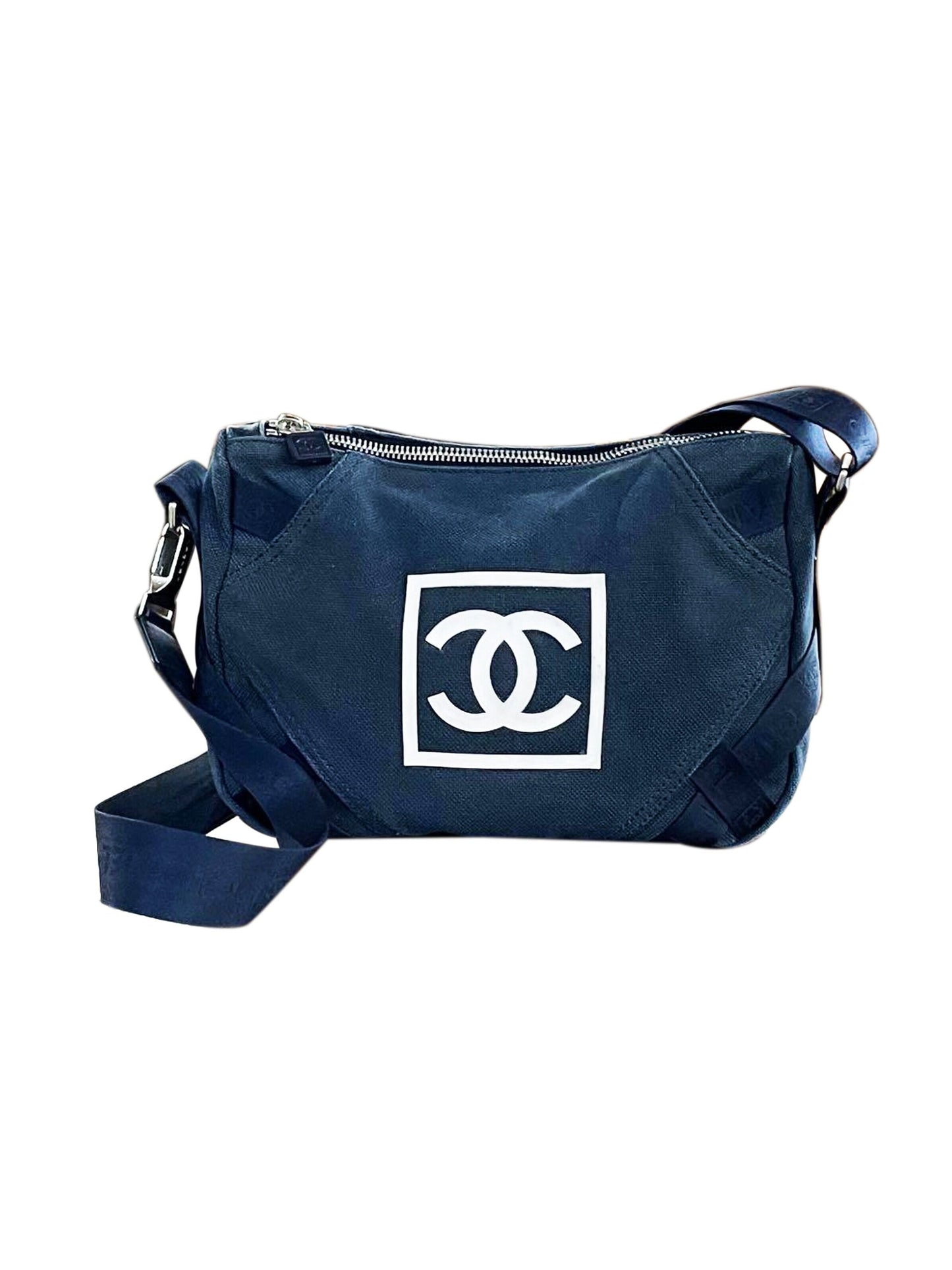 Chanel 2000s Denim Sports Messenger