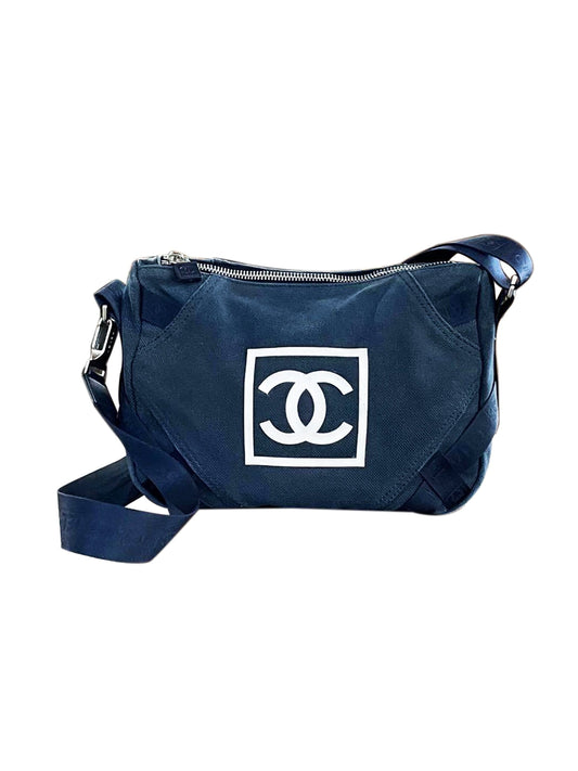 Chanel 2000s Denim Sports Messenger