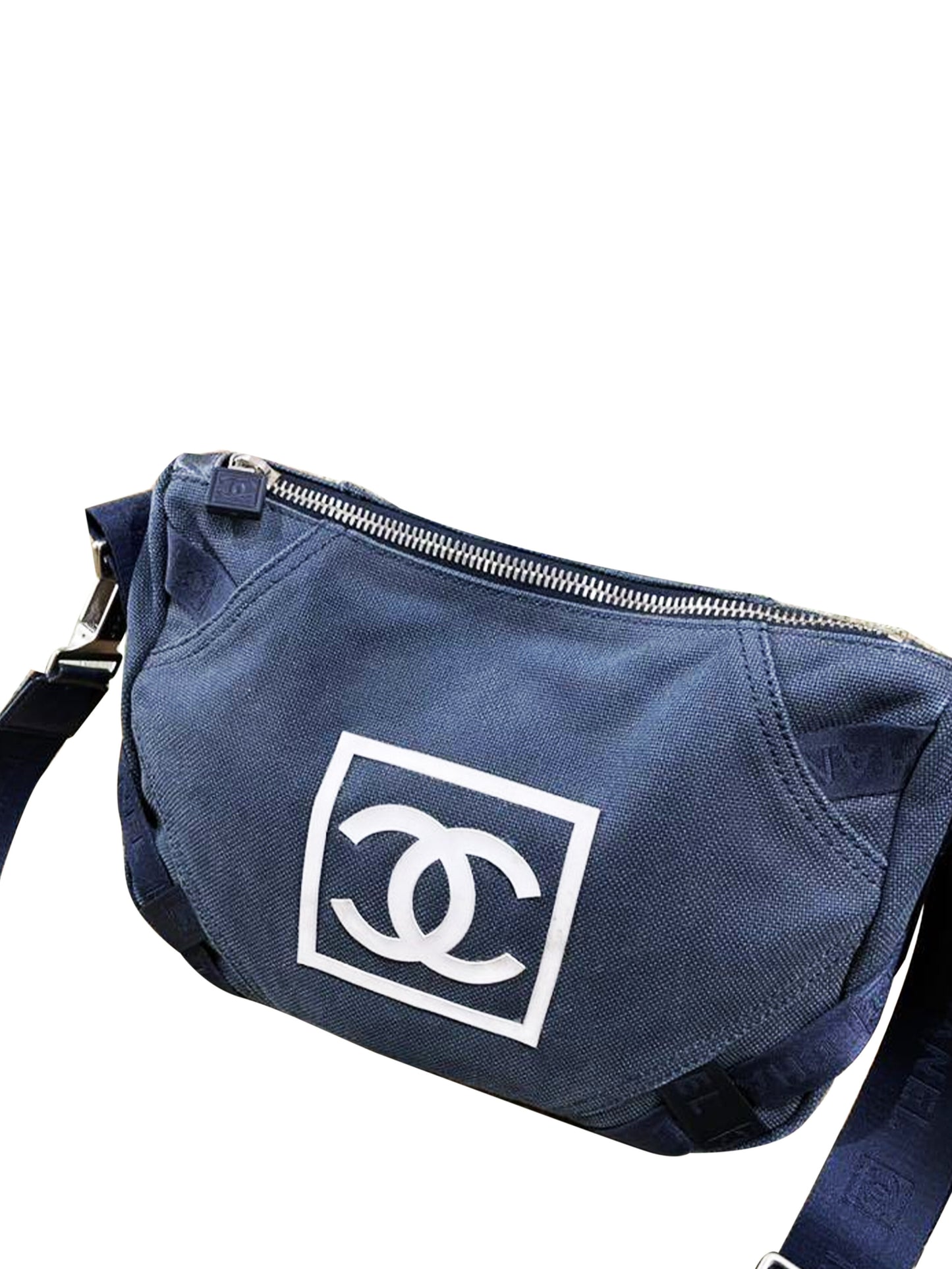 Chanel 2000s Denim Sports Messenger