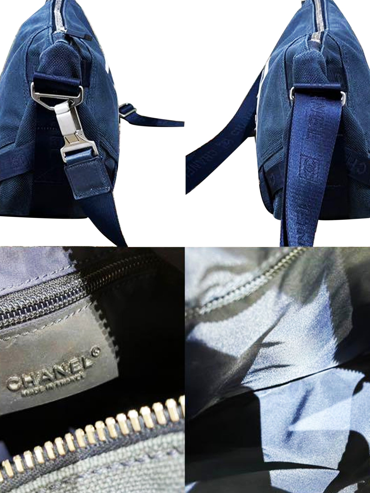Chanel 2000s Denim Sports Messenger