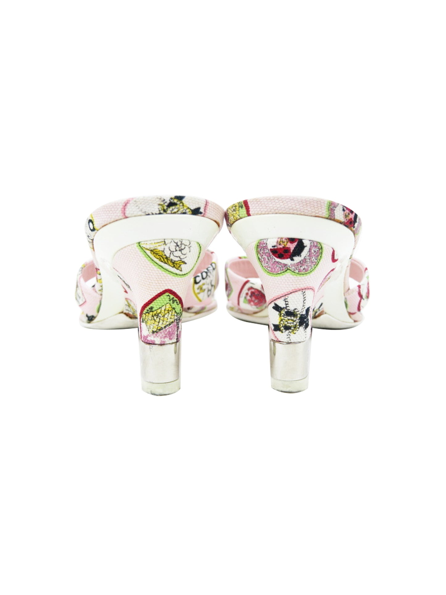 Chanel 2002 Pink Hearts Motif Rare Mules