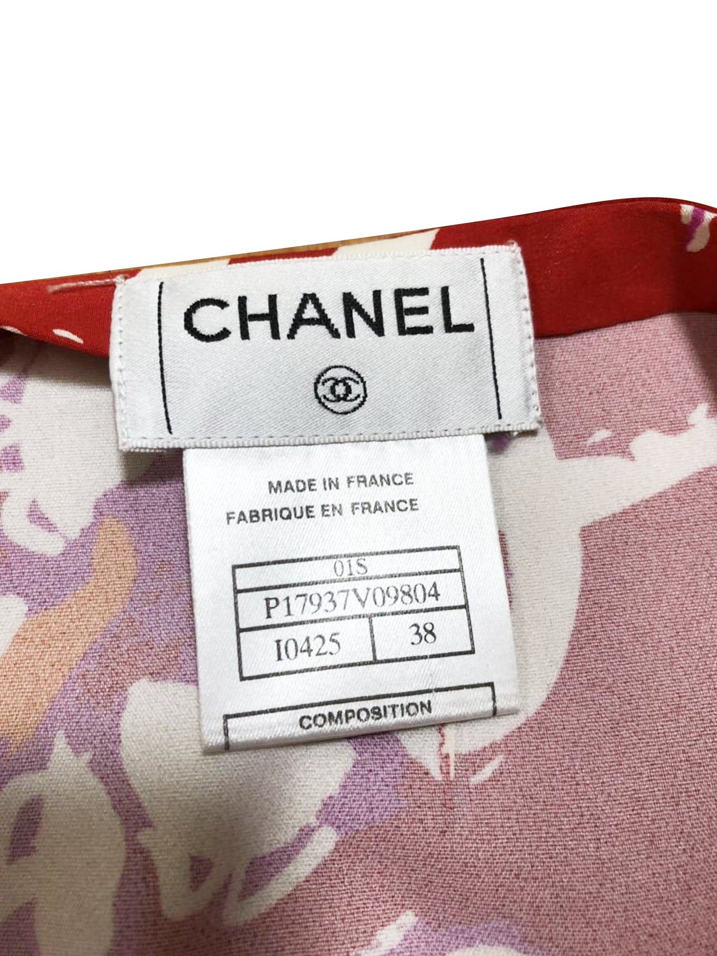 Chanel Rare SS 2001 Tropical Red Floral Skirt