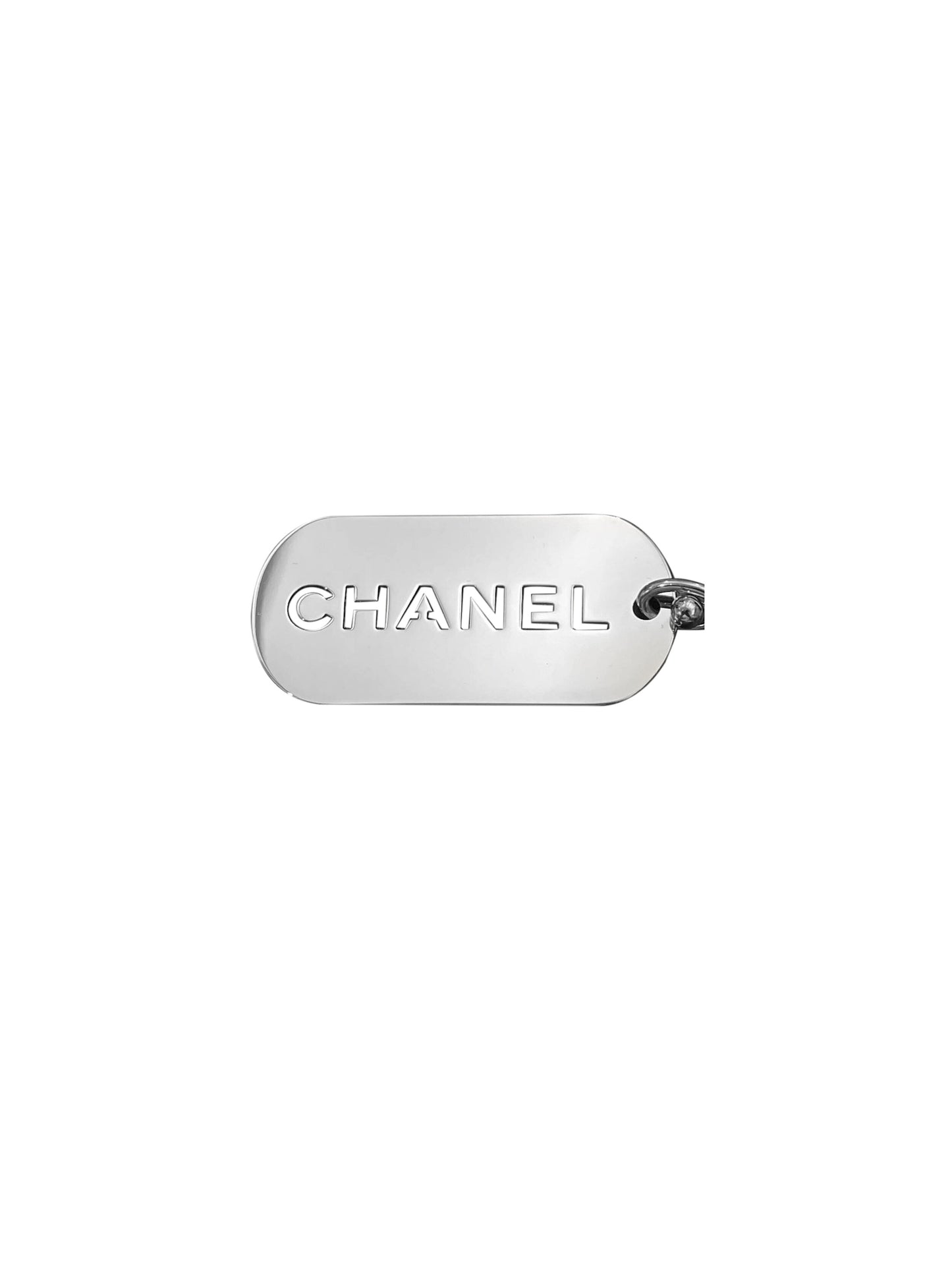 Chanel Silver Tag Keychain Charm