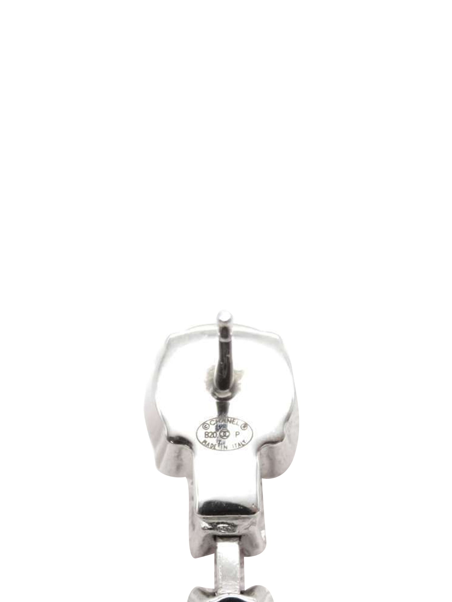 Chanel Star Silver Rhinestone Drop Earrings