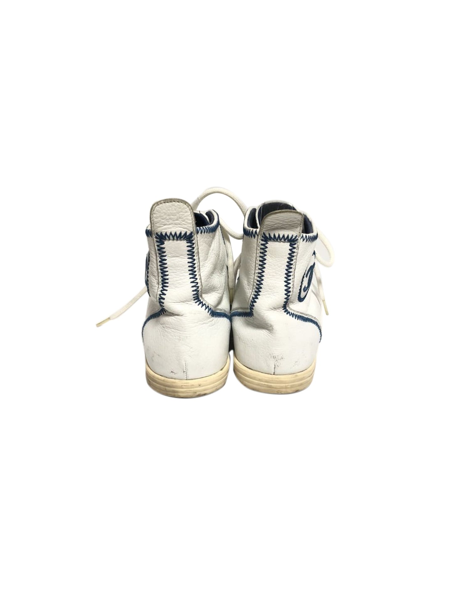 Chanel White and Blue Converse