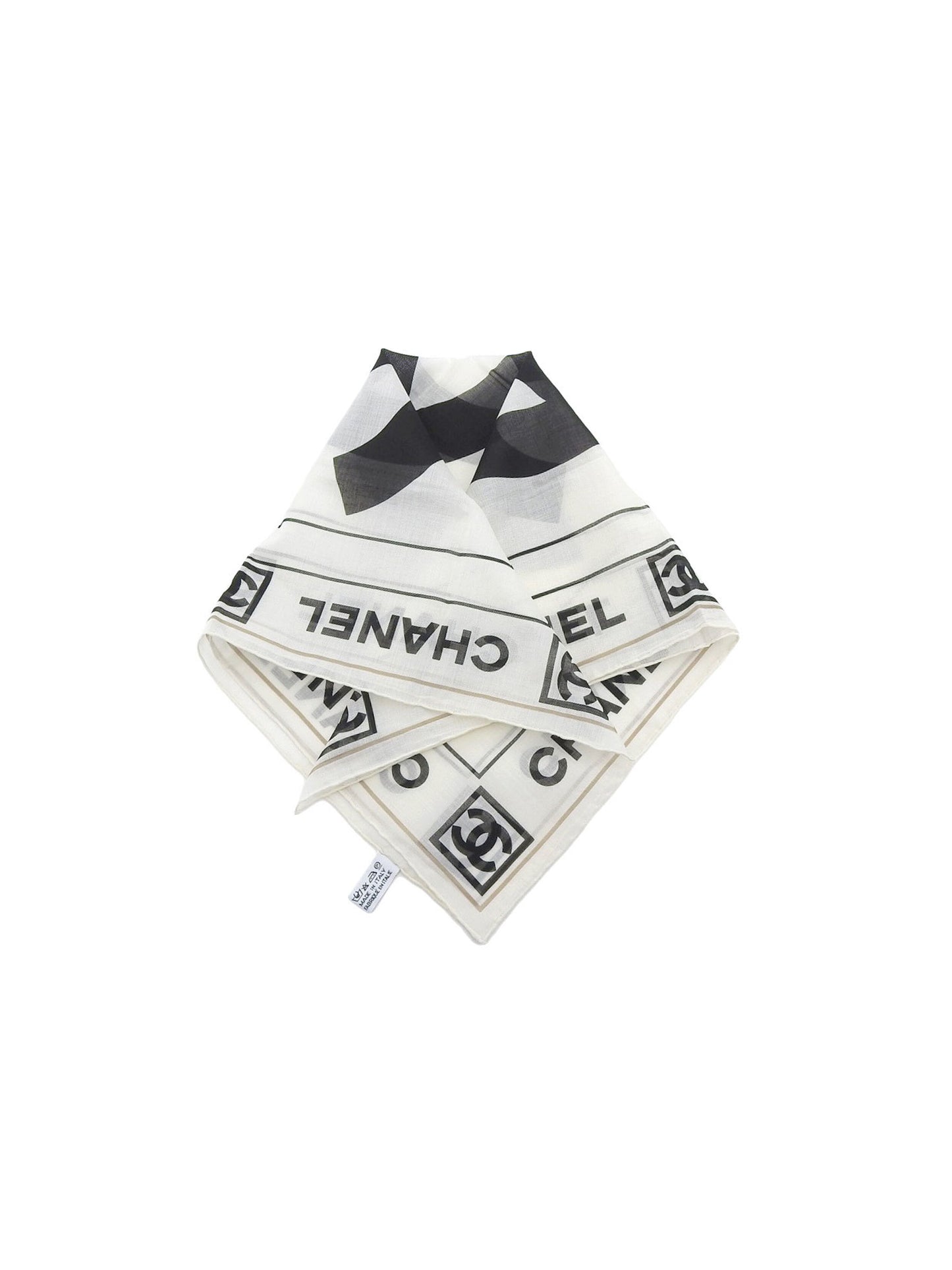 Chanel 2000s Black and White CC Scarf