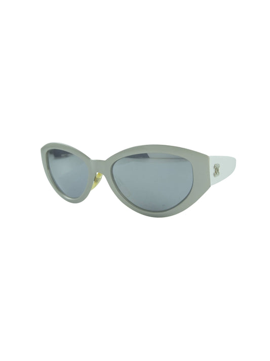 Chanel White and Silver Round Sunglasses