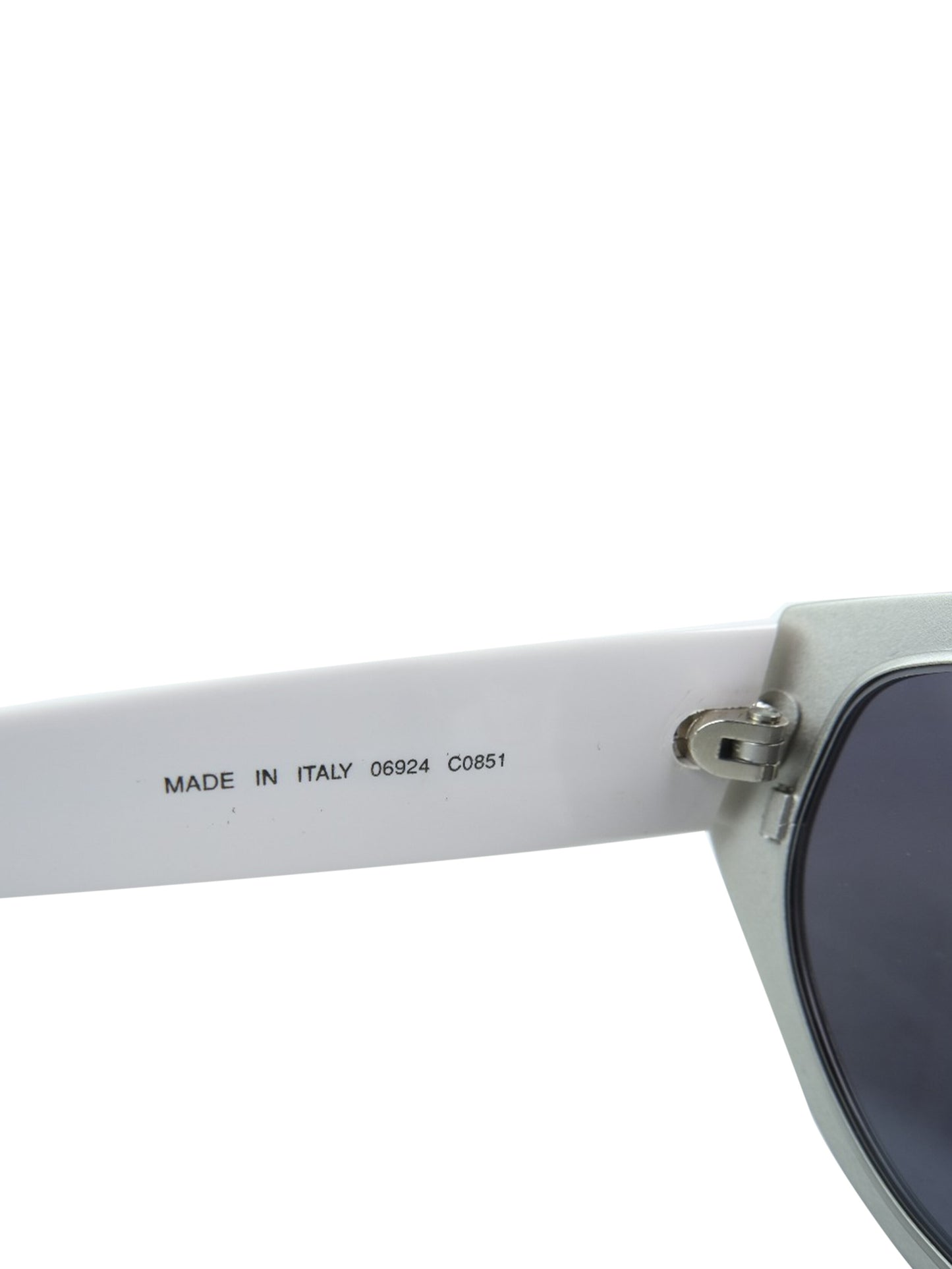 Chanel White and Silver Round Sunglasses