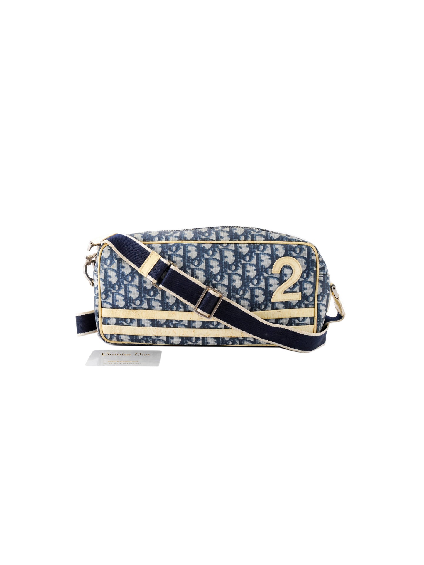 Christian Dior 2000s Blue Diorissimo Trotter Shoulder Bag