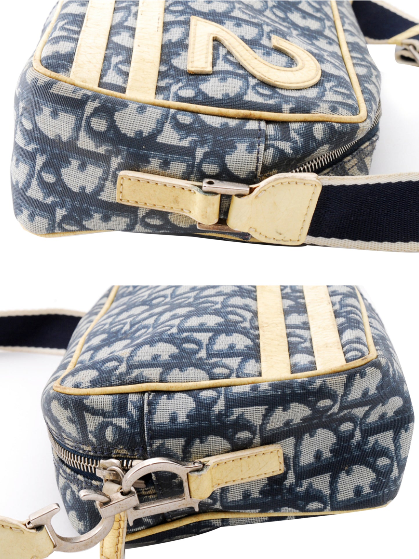 Christian Dior 2000s Blue Diorissimo Trotter Shoulder Bag