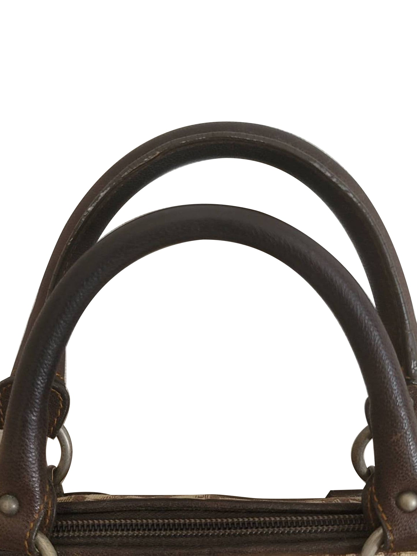 Christian Dior 2000s Small Brown CD Plate Monogram Hand Bag