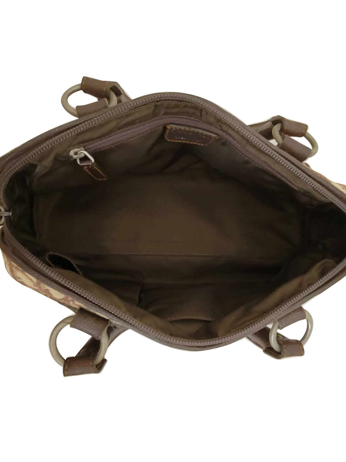 Christian Dior 2000s Small Brown CD Plate Monogram Hand Bag