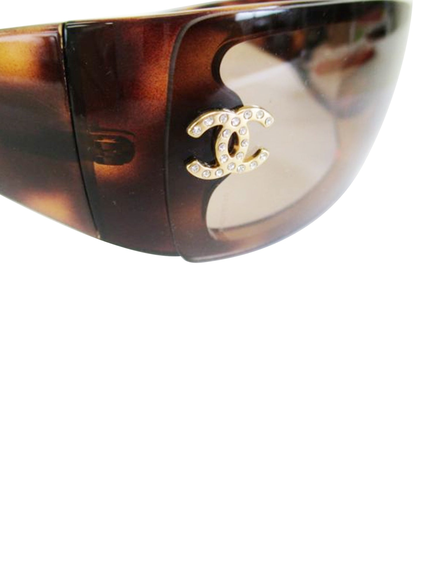 Chanel 2000s Dark Brown Rare Tortoise Sunglasses