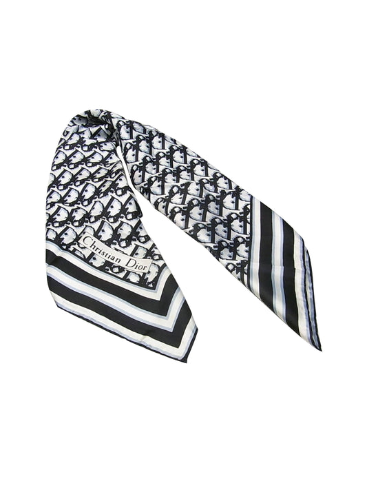 Christian Dior 2000s Black and White Scarf