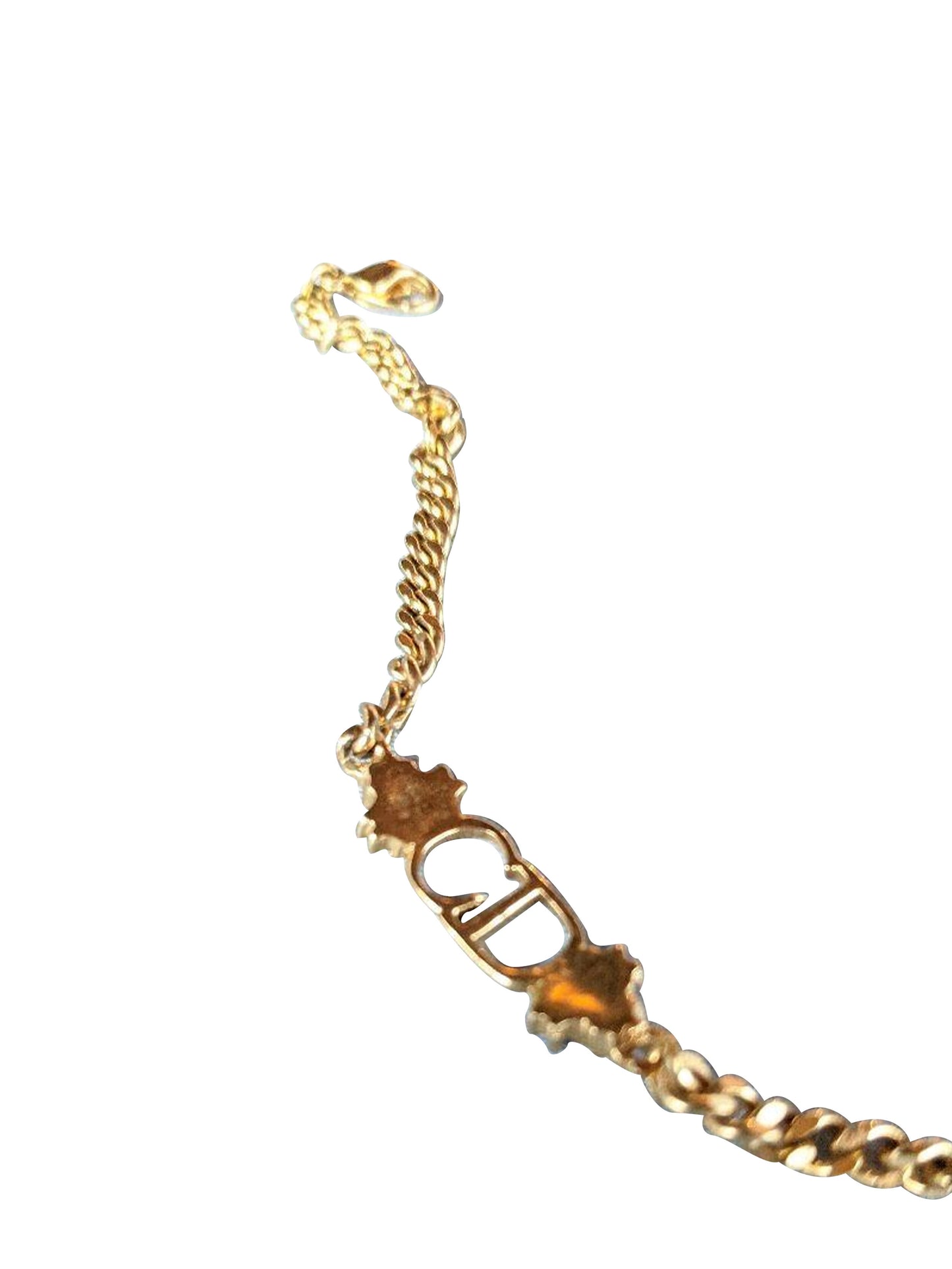 Christian Dior 2000s Gold CD Floral Bracelet