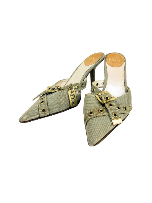 Christian Dior 2000s Green Military Charm Heels