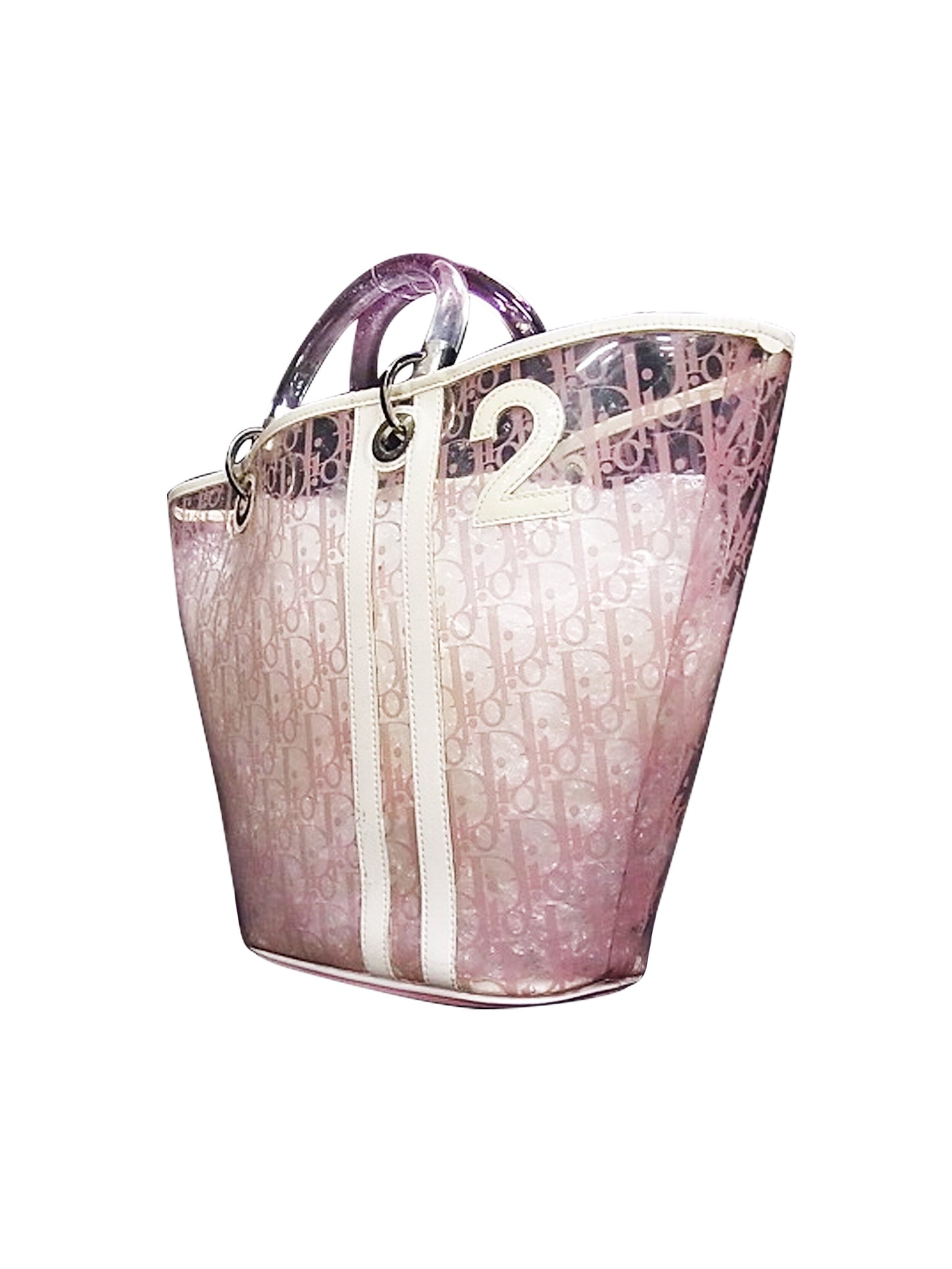 Christian Dior 2000s Rare Monogram Pink Vinyl Tote