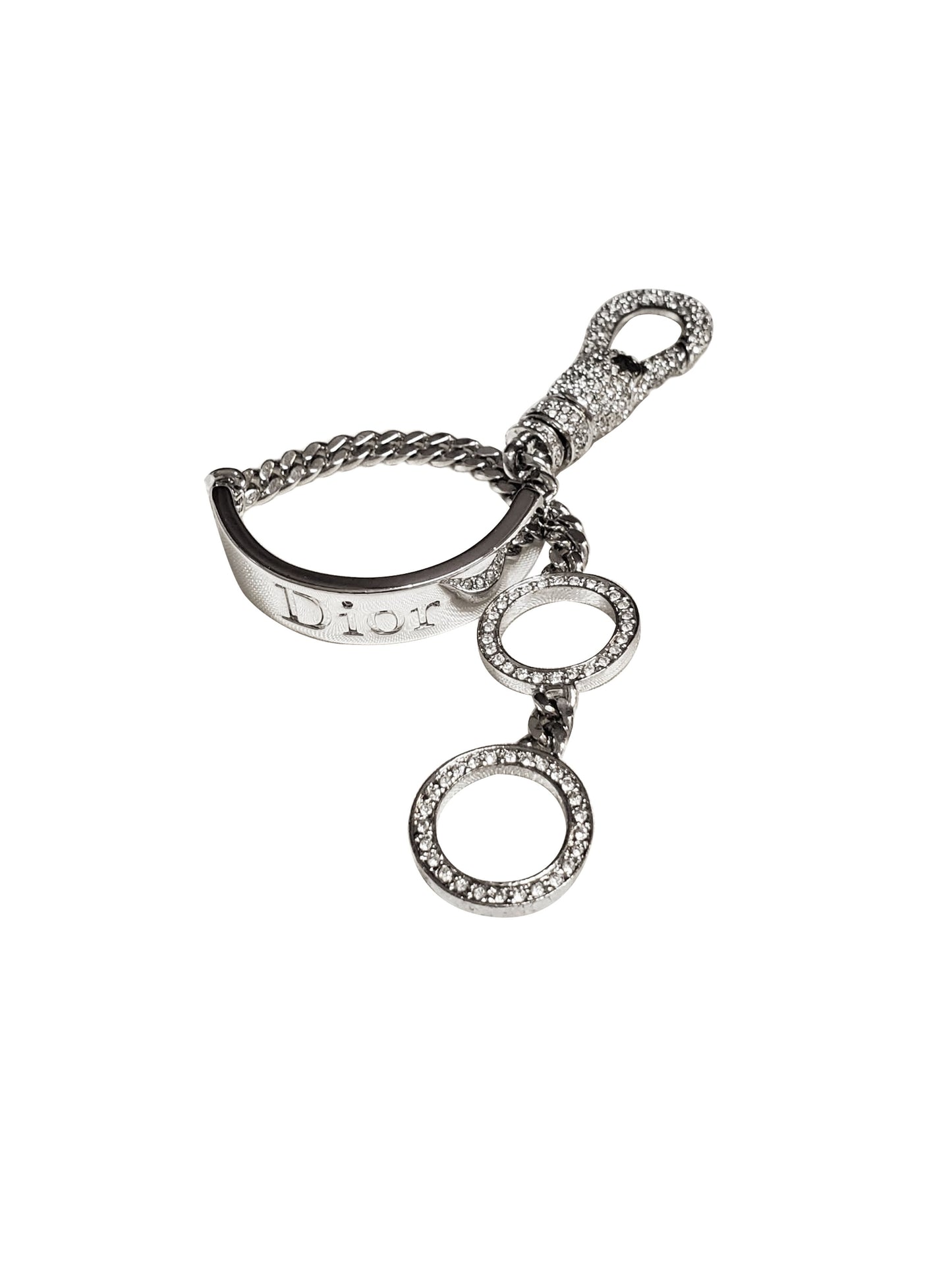 Christian Dior 2000s Rare Silver Rhinestone Link Bracelet
