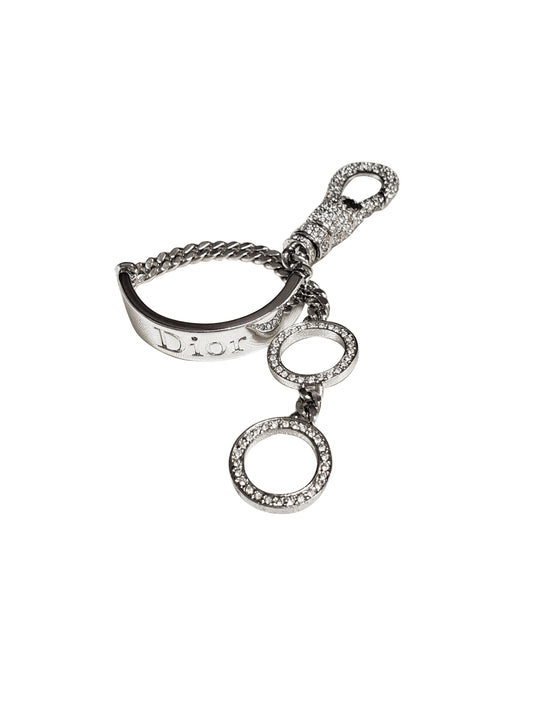 Christian Dior 2000s Rare Silver Rhinestone Link Bracelet