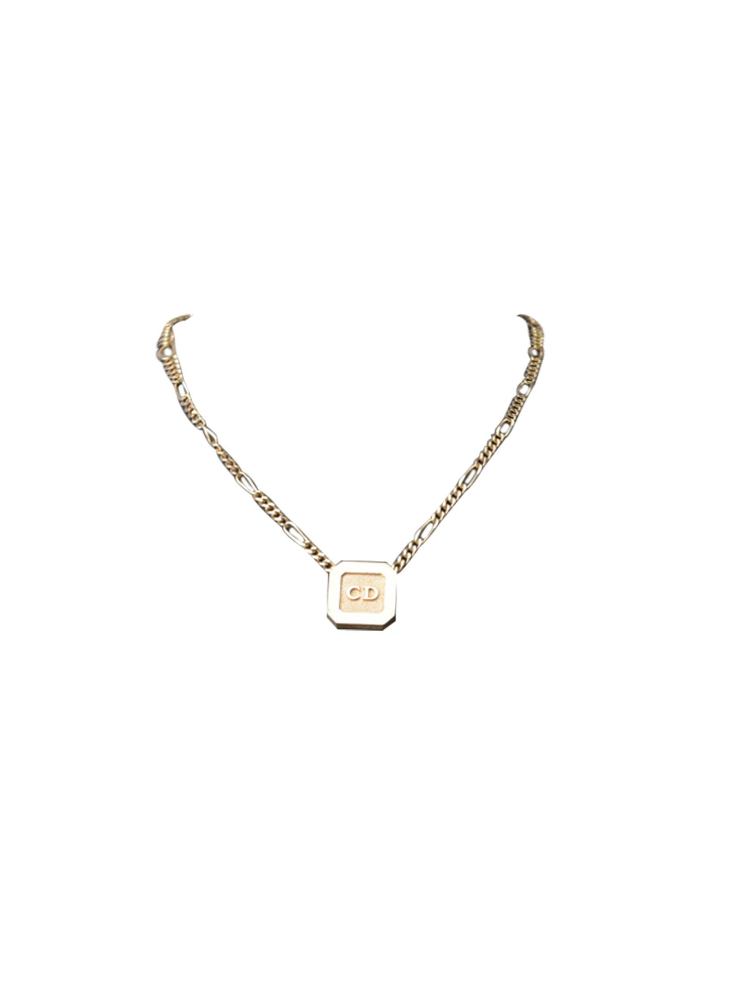 Christian Dior 2000s Gold Square Necklace