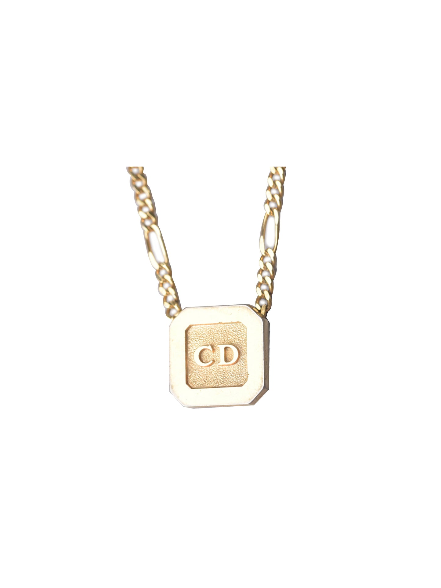 Christian Dior 2000s Gold Square Necklace