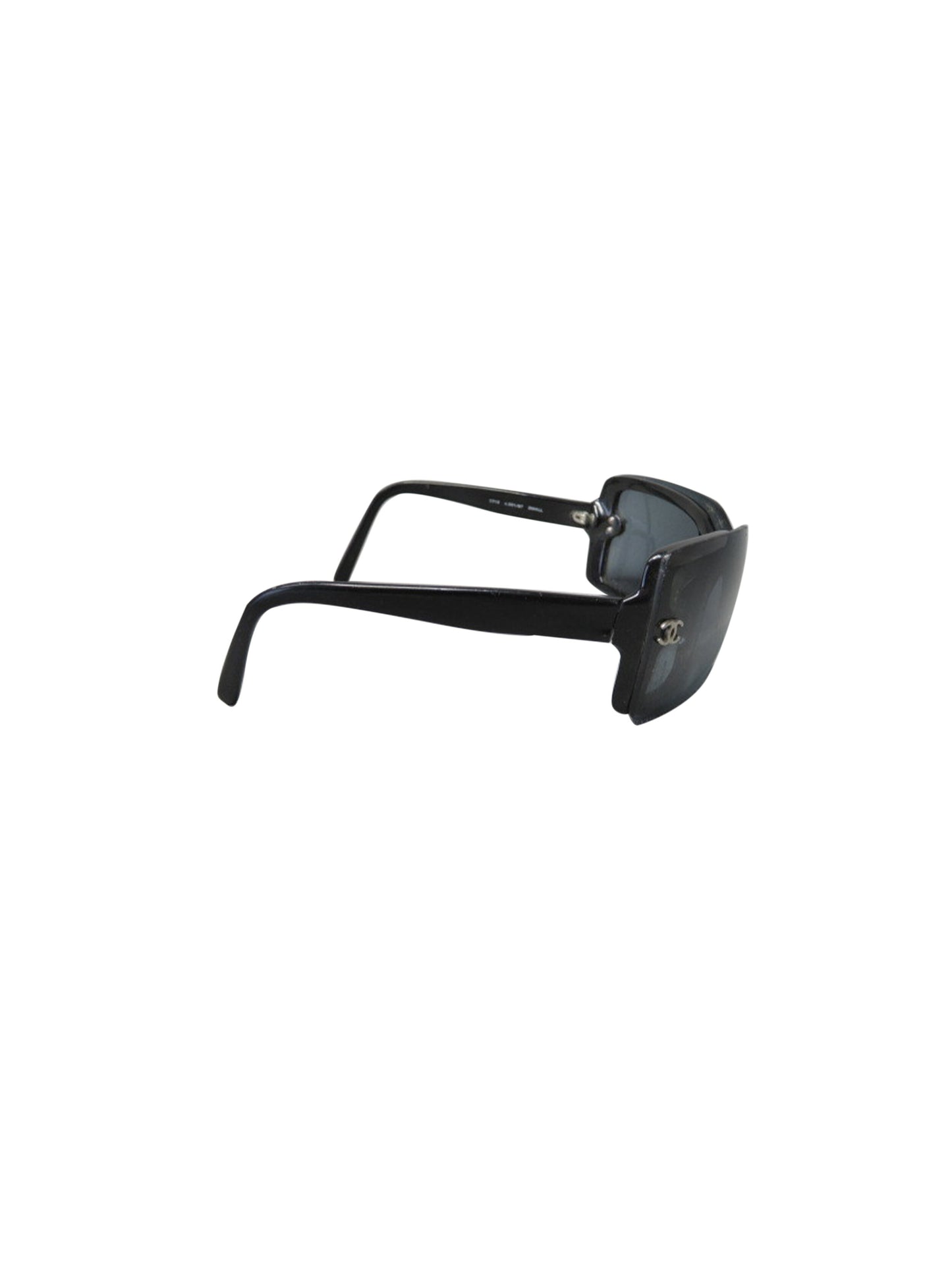 Chanel 2000s Black Tinted Large Sunglasses