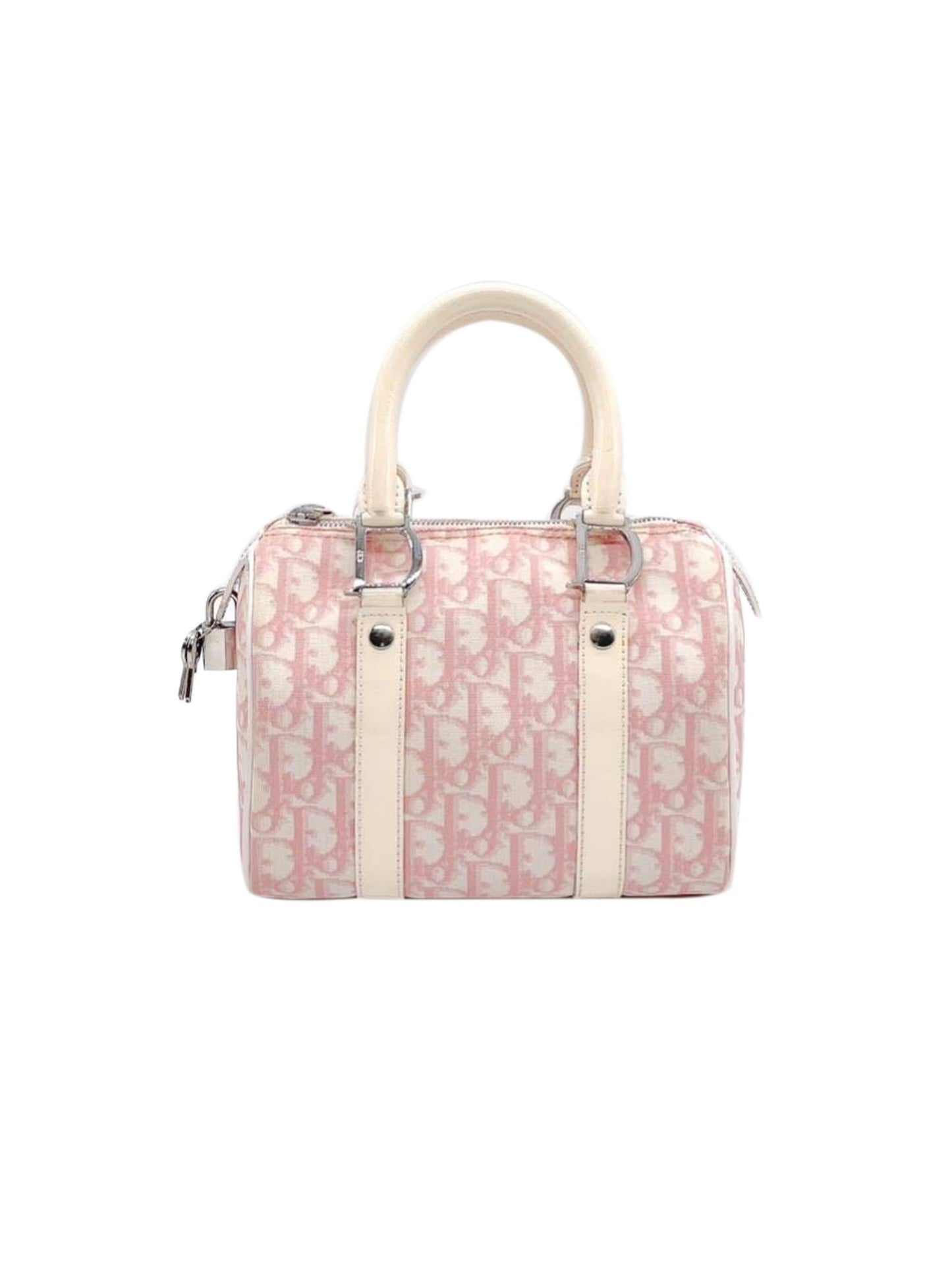 Christian Dior 2000s Pink Trotter Lock Boston Bag