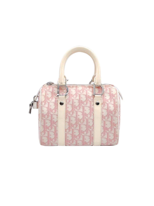 Christian Dior 2000s Pink Trotter Lock Boston Bag
