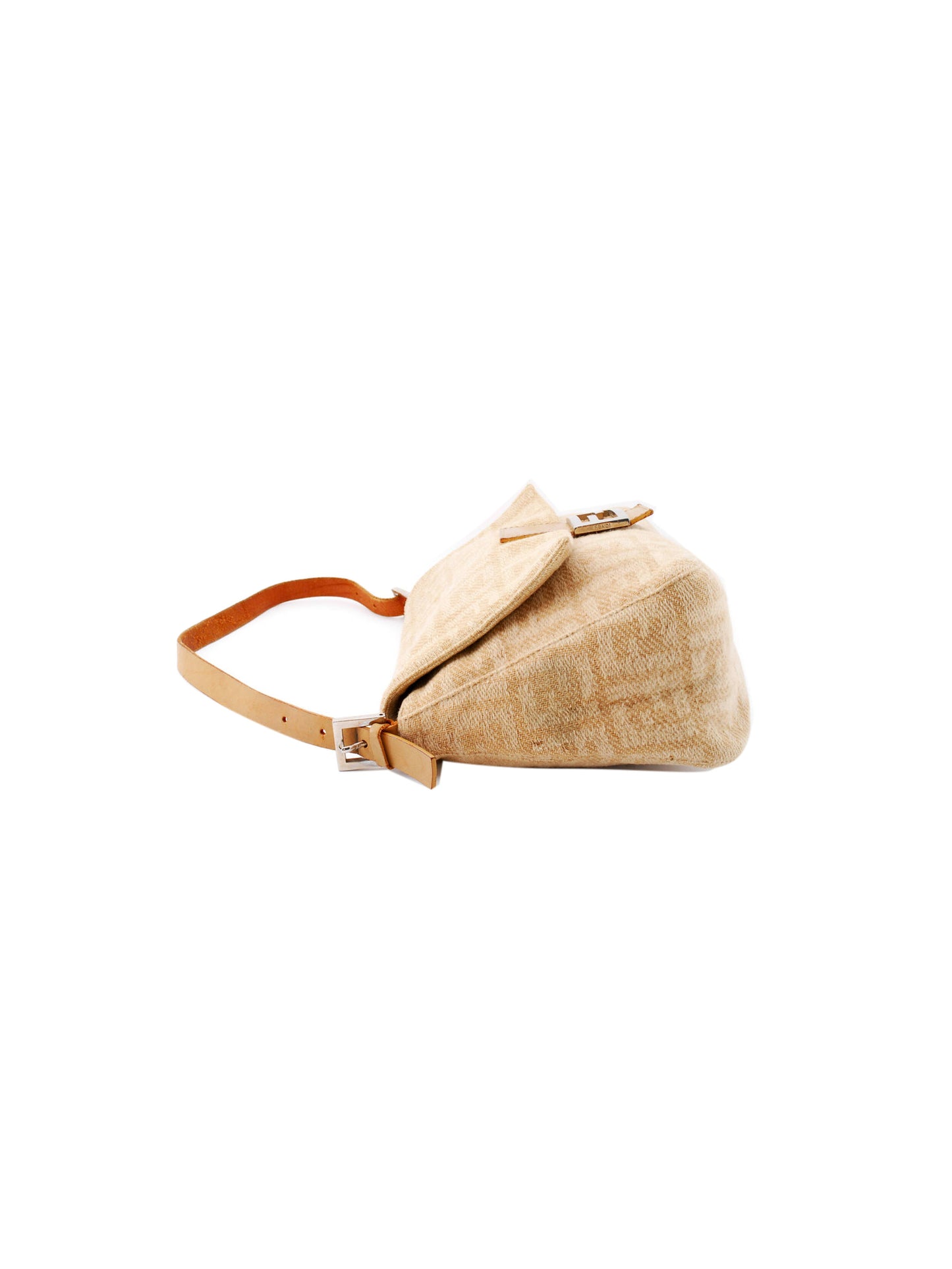 Fendi 2000s Beige Knit Baguette