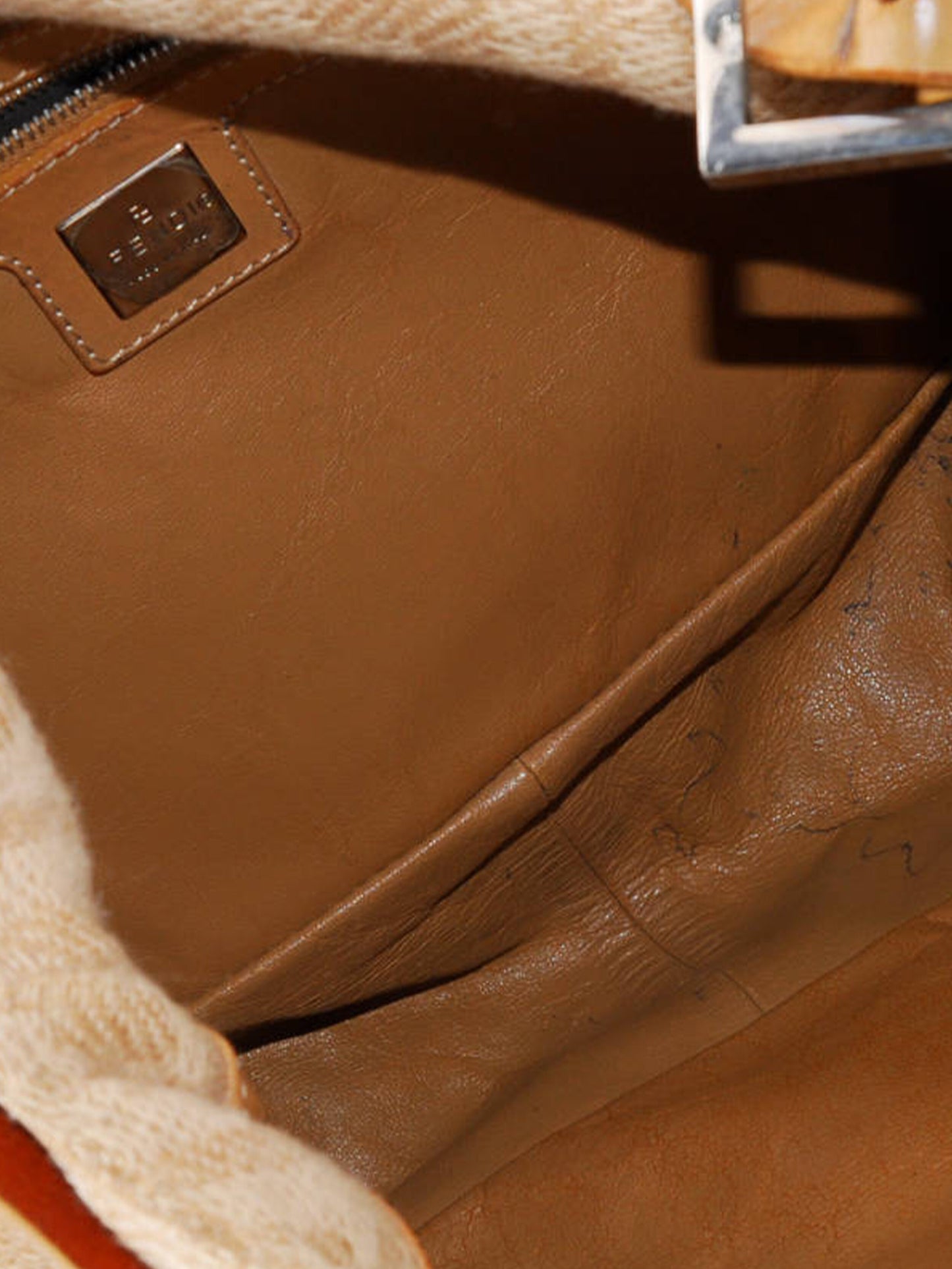 Fendi 2000s Beige Knit Baguette