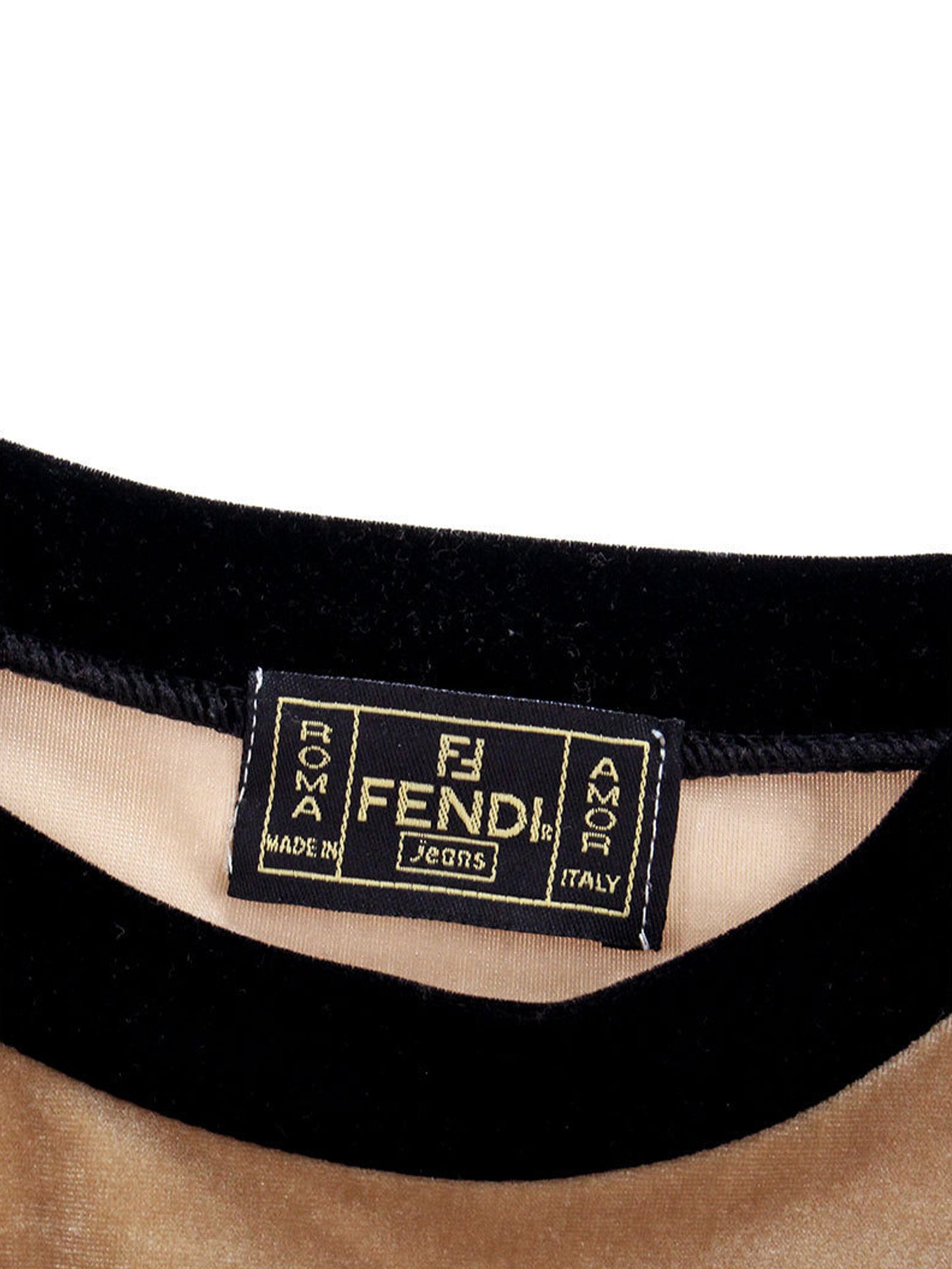 Fendi 2000s Rare Nude Velour Vintage Longsleeve
