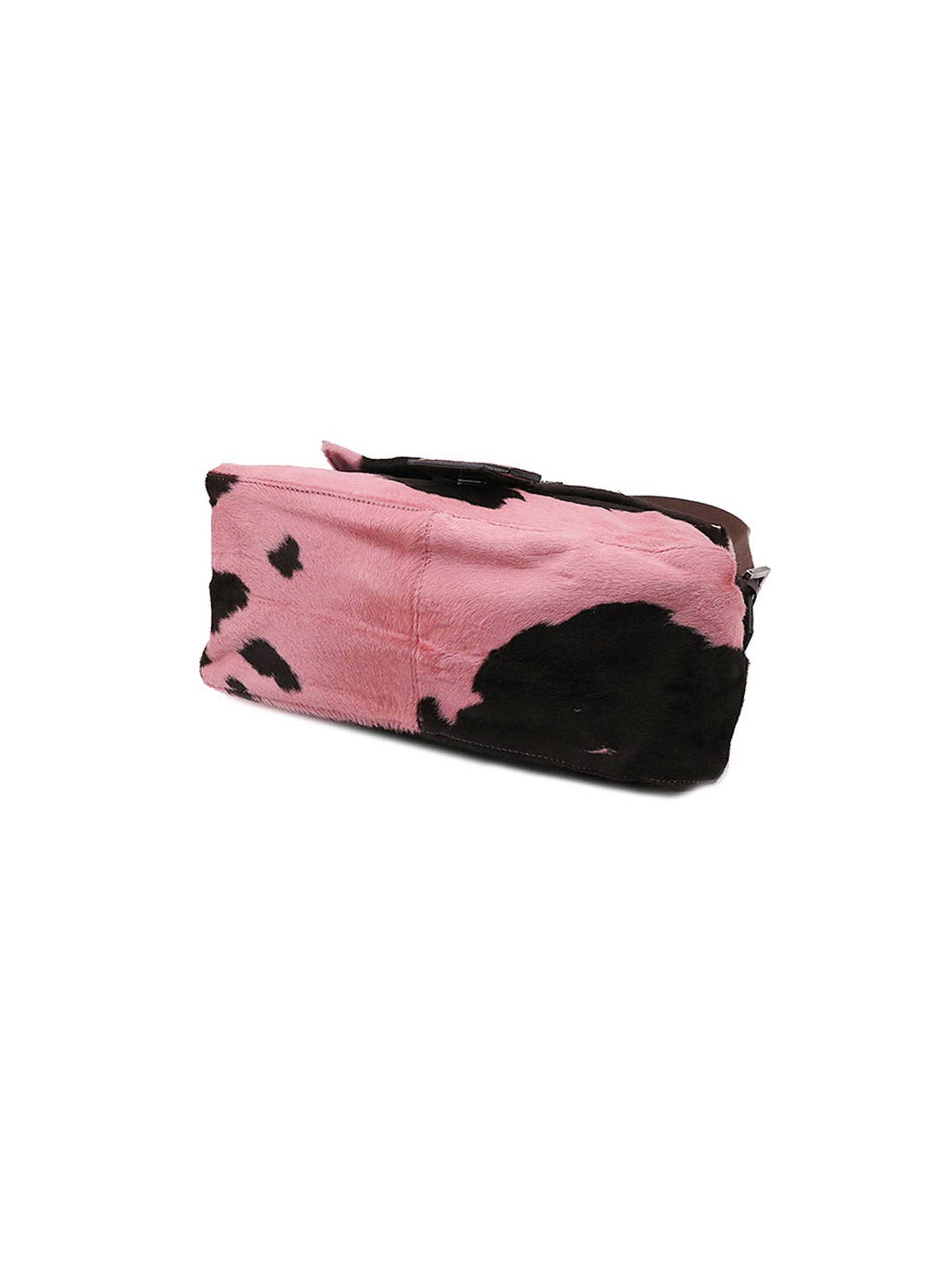 Fendi 2000s Rare Pink and Black Pony Hair Baguette