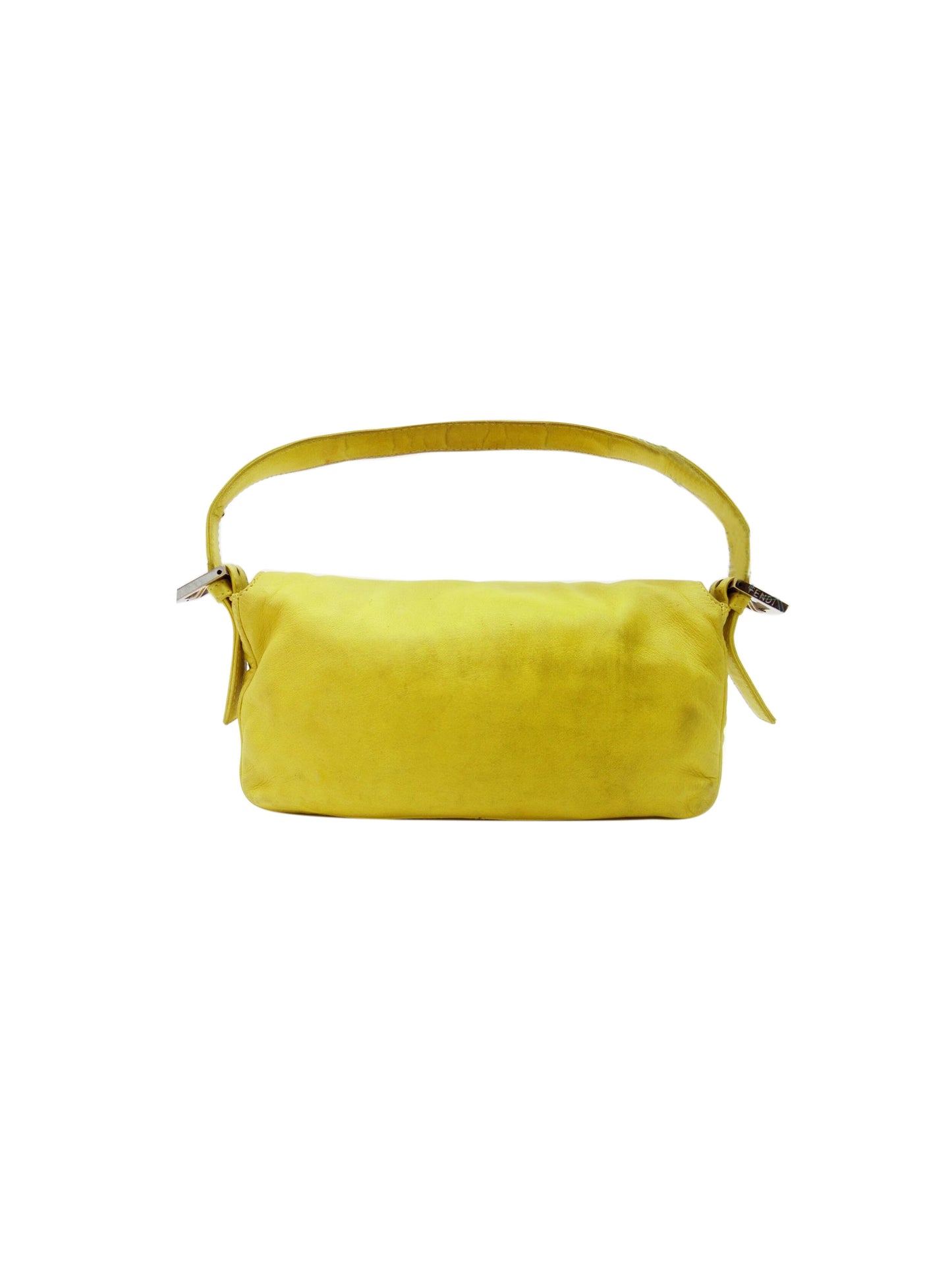 Fendi 2000s Yellow and Green Leather Baguette