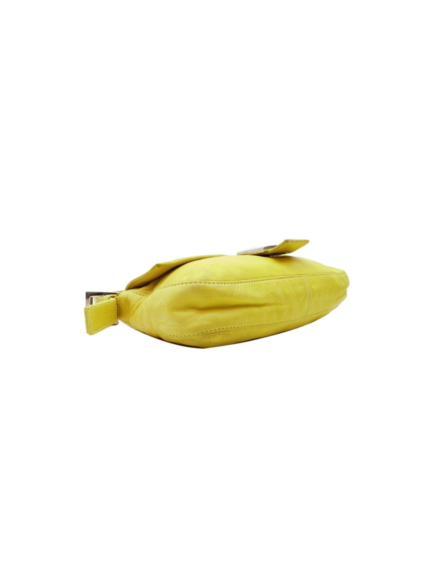 Fendi 2000s Yellow and Green Leather Baguette