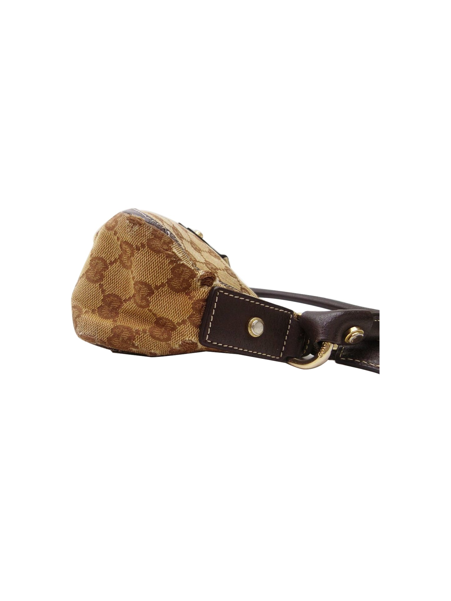 Gucci 2000s Beige Curved Buckle Small Hand Bag