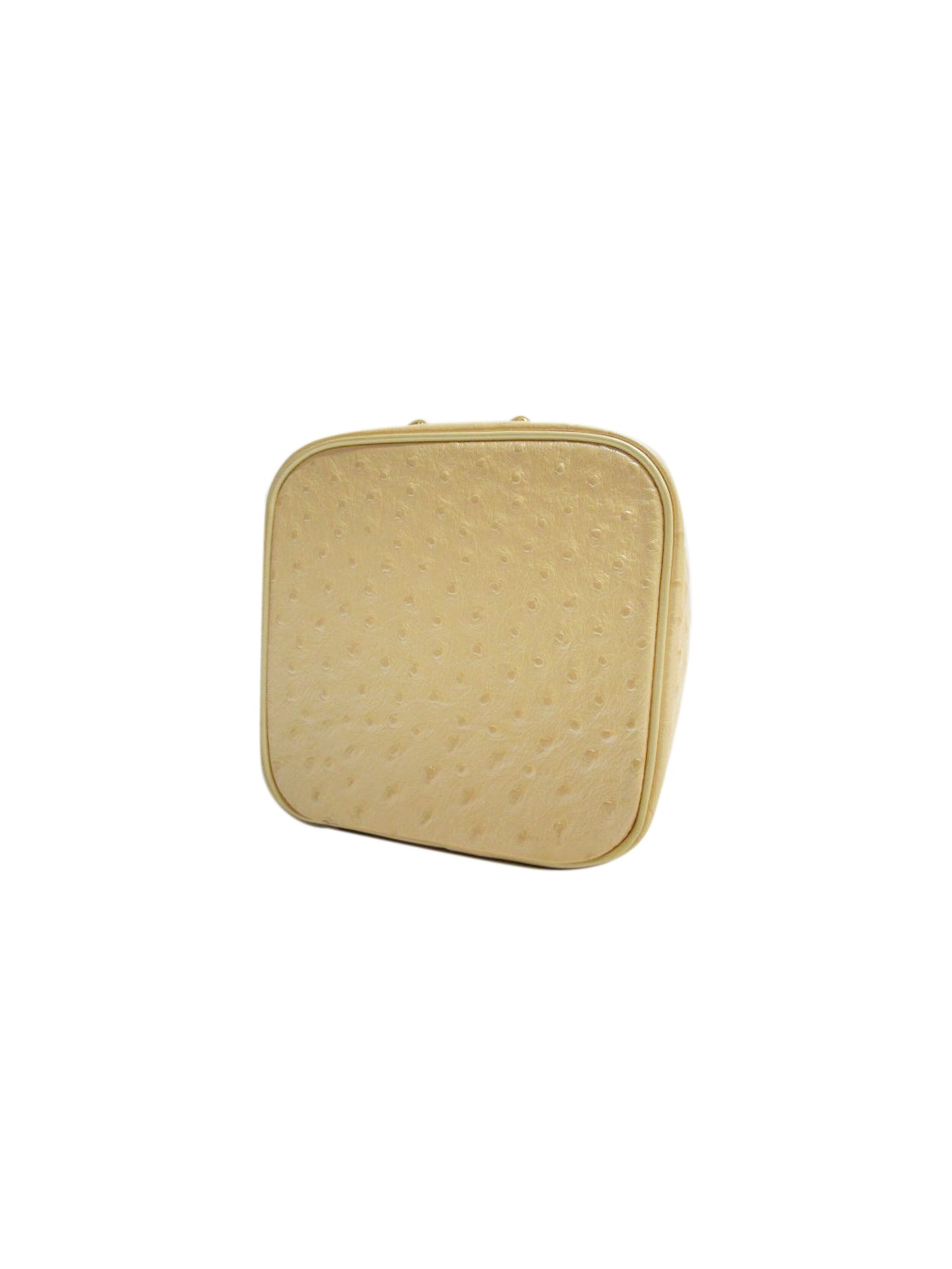 Gianni Versace 2000s Beige Ostrich Leather Vanity Bag