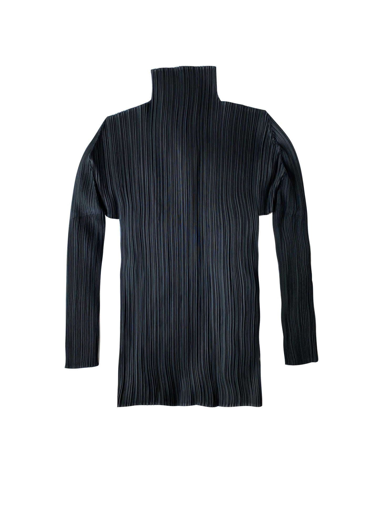 Issey Miyake 2000s Black Pleats Turtle Neck