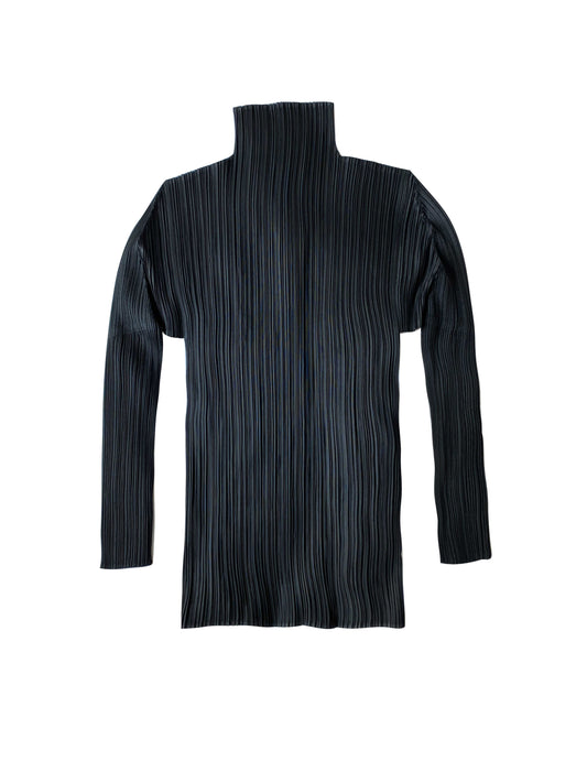 Issey Miyake 2000s Black Pleats Turtle Neck
