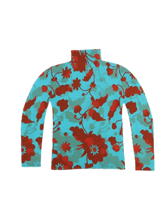 Issey Miyake 2000s ME Floral Blue Shirt