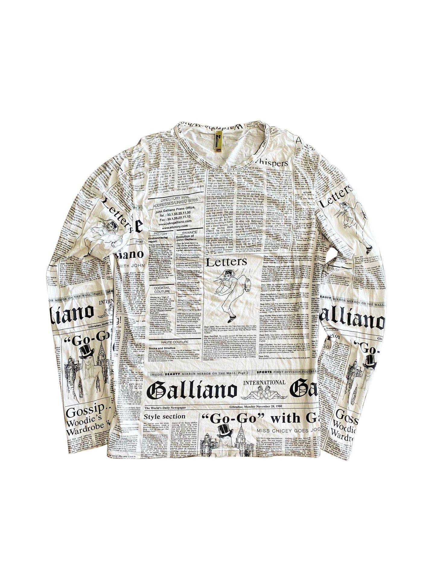 John Galliano 2000s Gazette Longsleeve Shirt