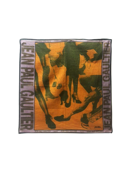 Jean Paul Gaultier Rare 1990s Orange Graphic Scarf