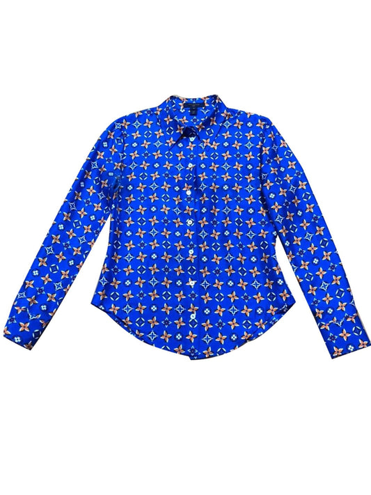 Louis Vuitton 2000s Blue Monogram Dress Shirt